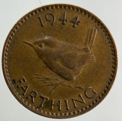 1944 George VI Wren Farthing Coin | Fine Collectable Grade
