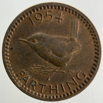 1954 Elizabeth II 2nd Wren Farthing Coin | Very High Grade