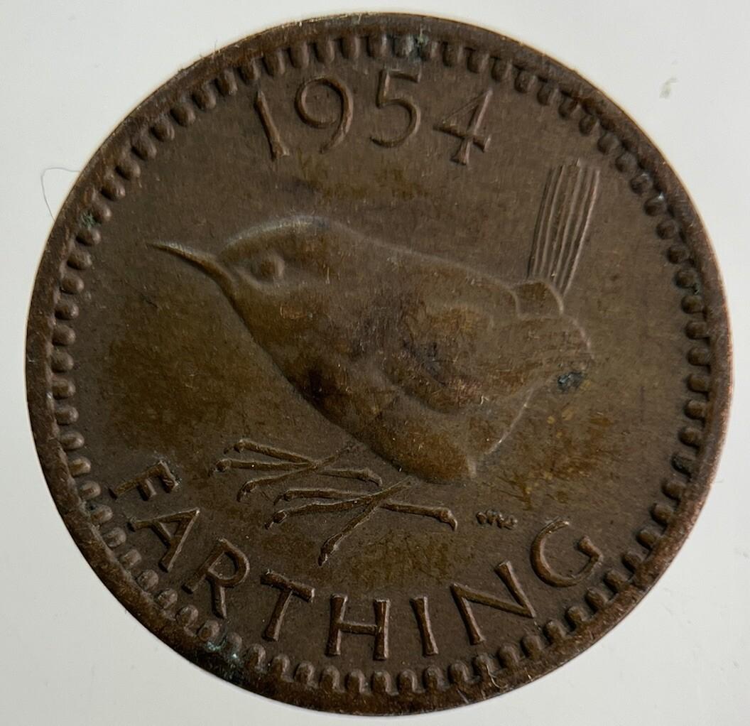 1954 Elizabeth II 2nd Wren Farthing Coin | Very High Grade