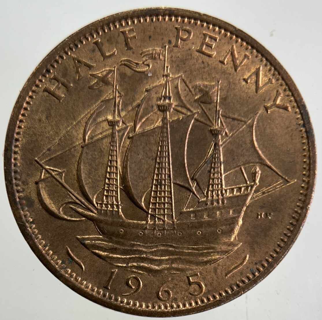 1965 Elizabeth II 2nd Half-Penny Coin | Very Fine Grade