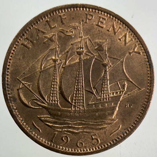 1965 Elizabeth II 2nd Half-Penny Coin | Very Fine Grade