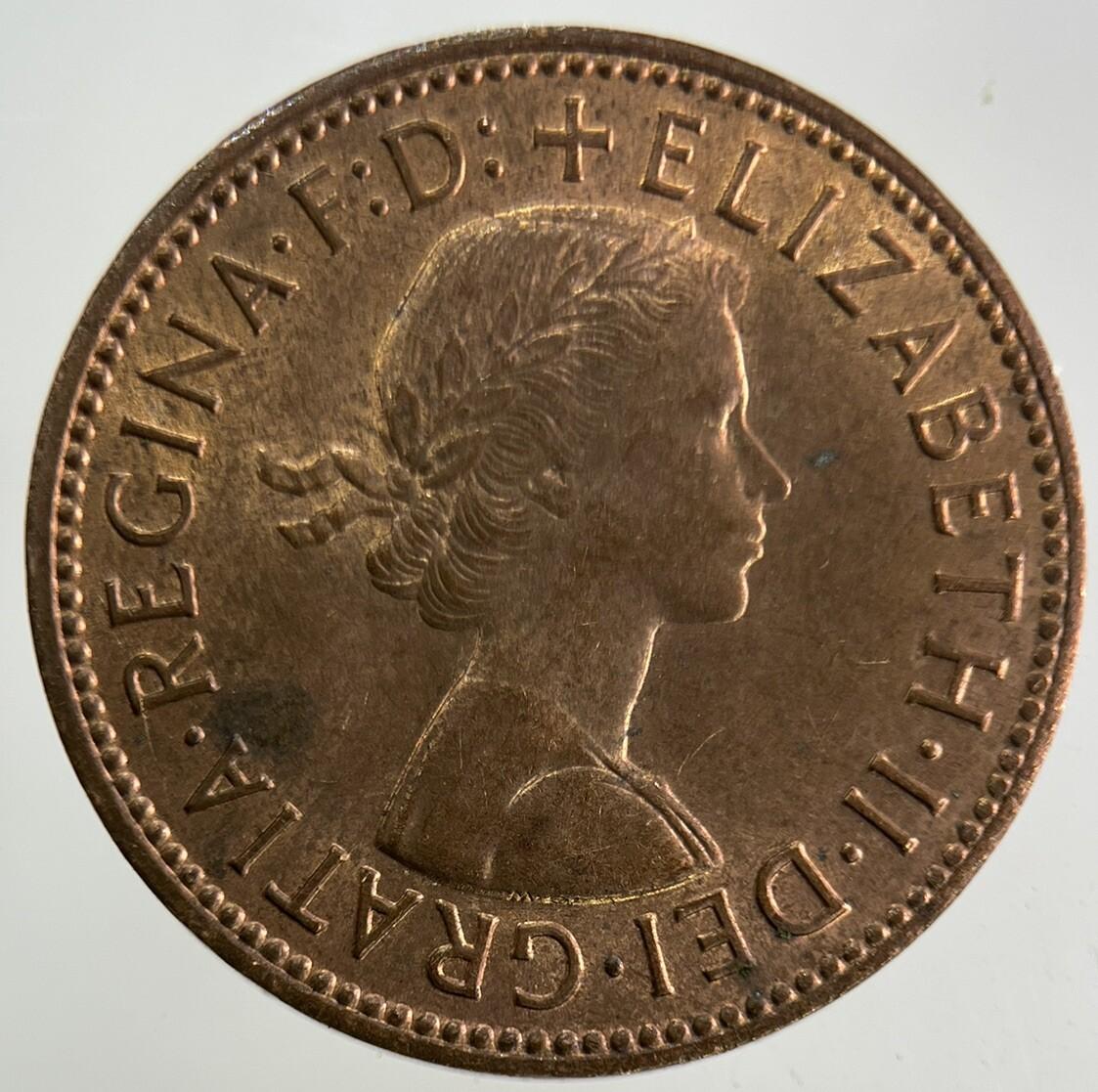 1965 Elizabeth II 2nd Half-Penny Coin | Very Fine Grade