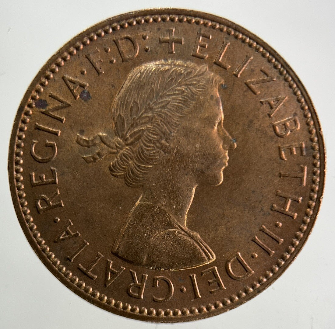 1960 Elizabeth II 2nd Half-Penny Coin | Very Fine Grade