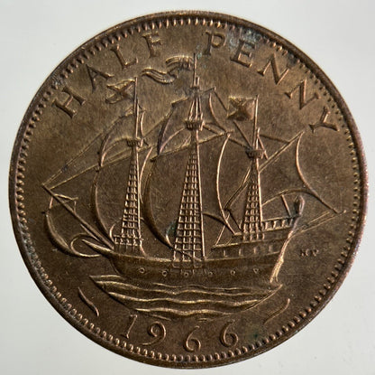 1966 Elizabeth II 2nd Half-Penny Coin | Very Fine Grade