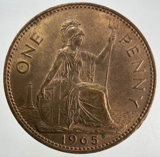 1965 Elizabeth II 2nd One Penny Coin | Very Fine Grade