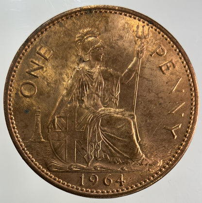 1964 Elizabeth II 2nd One Penny Coin | Very Fine Grade