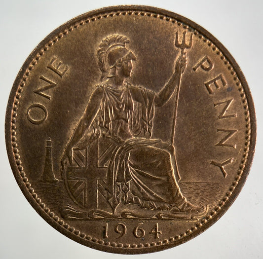 1964 Elizabeth II 2nd One Penny Coin | Very Fine Grade