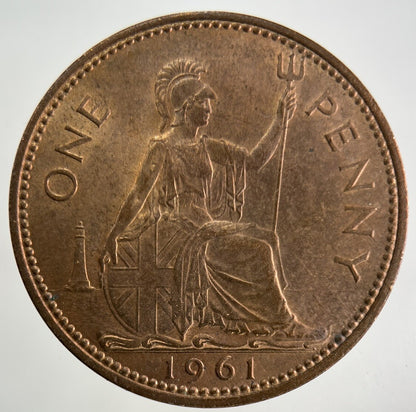 1961 Elizabeth II 2nd One Penny Coin | Very Fine Grade