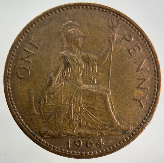1964 Elizabeth II 2nd One Penny Coin | Fine Collectable Grade