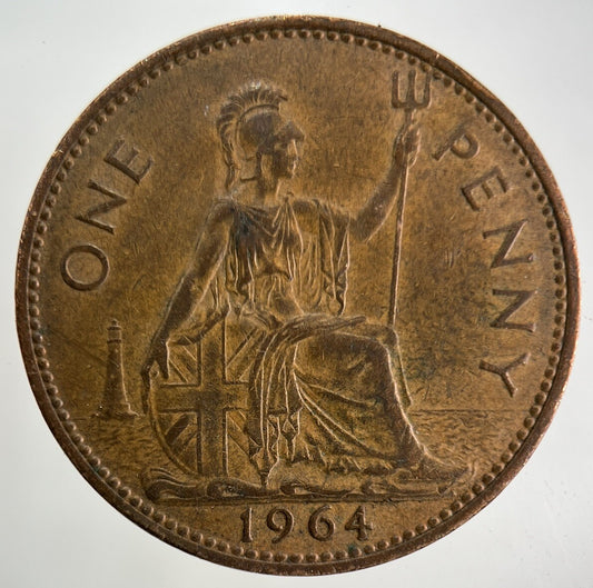 1964 Elizabeth II 2nd One Penny Coin | Fine Collectable Grade