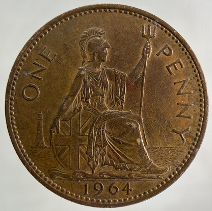 1964 Elizabeth II 2nd One Penny Coin | Fine Collectable Grade