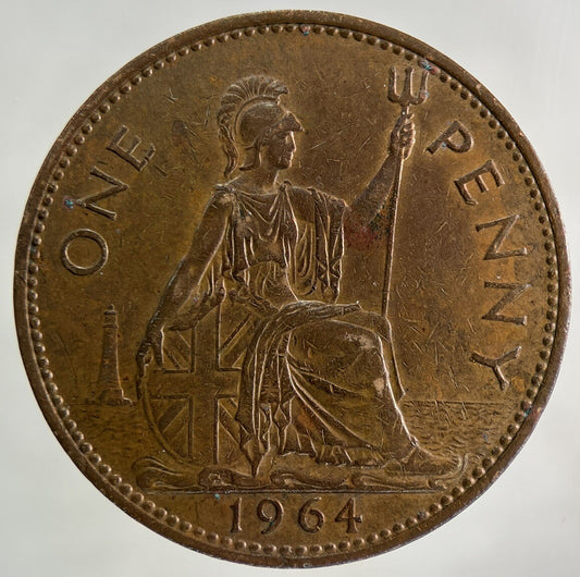 1964 Elizabeth II 2nd One Penny Coin | Fine Collectable Grade