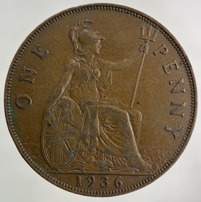 1936 George V One Penny Coin | Very High Grade