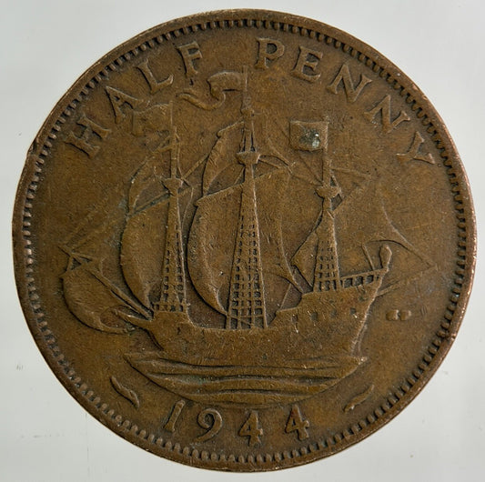 1944 George VI Half-Penny Coin | Collectable Grade