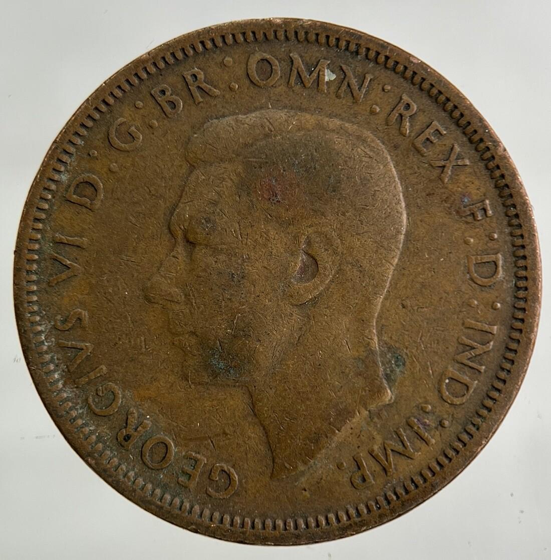 1944 George VI Half-Penny Coin | Collectable Grade