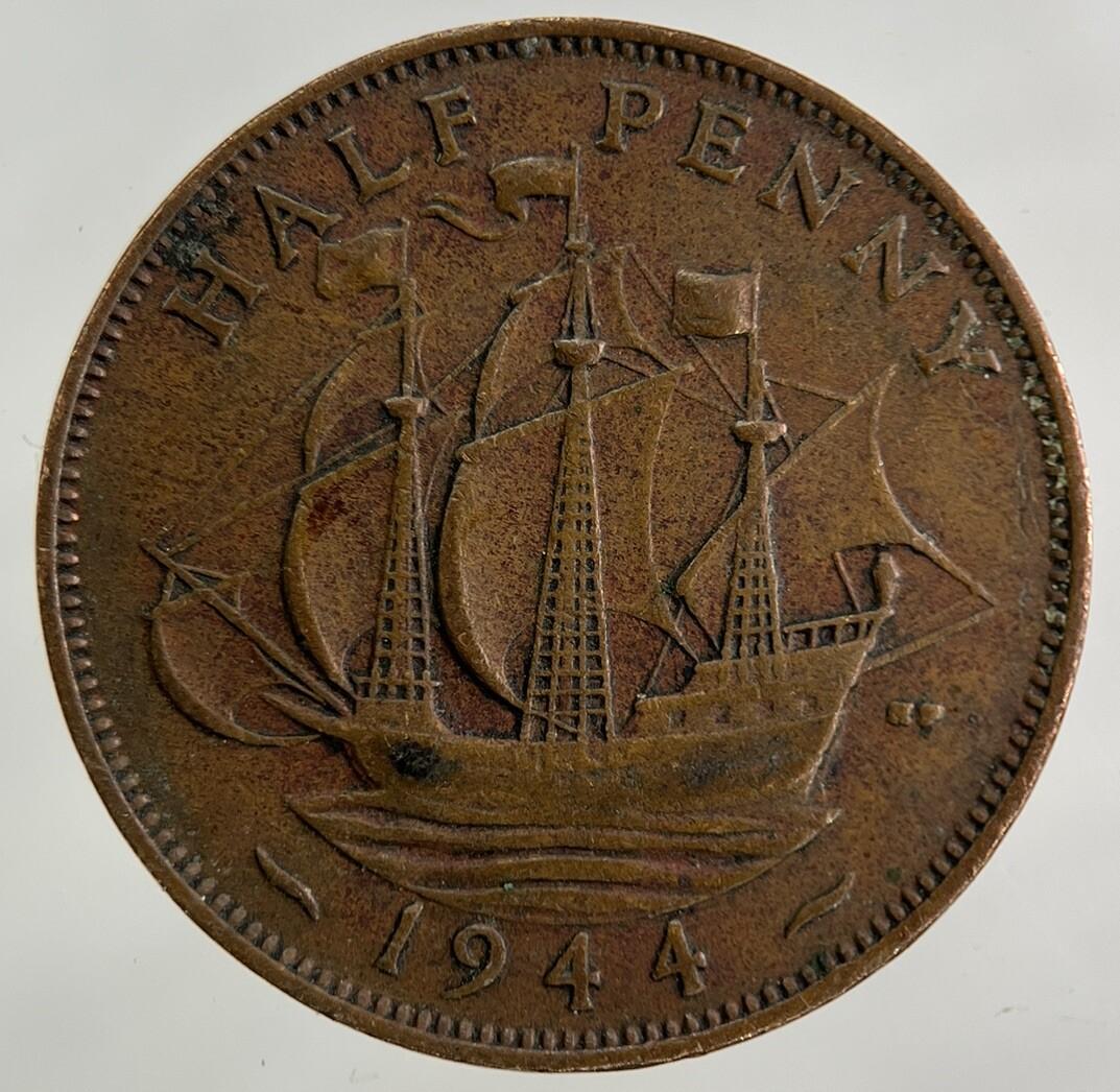 1944 George VI Half-Penny Coin | Fine Collectable Grade