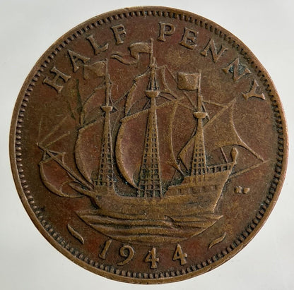1944 George VI Half-Penny Coin | Fine Collectable Grade