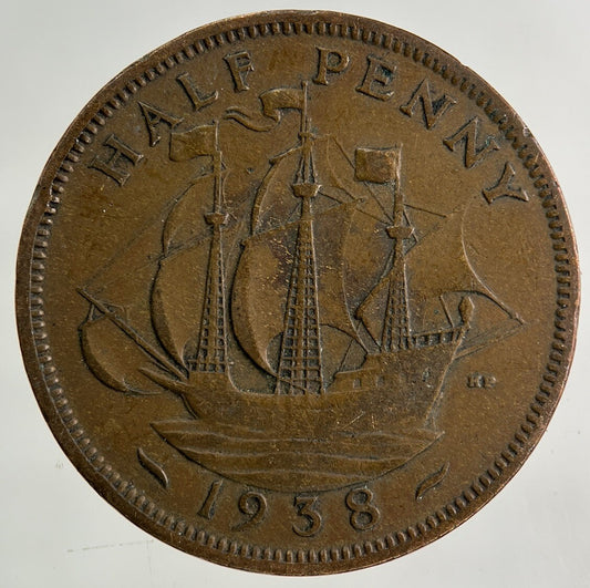 1938 George VI Half-Penny Coin | Collectable Grade