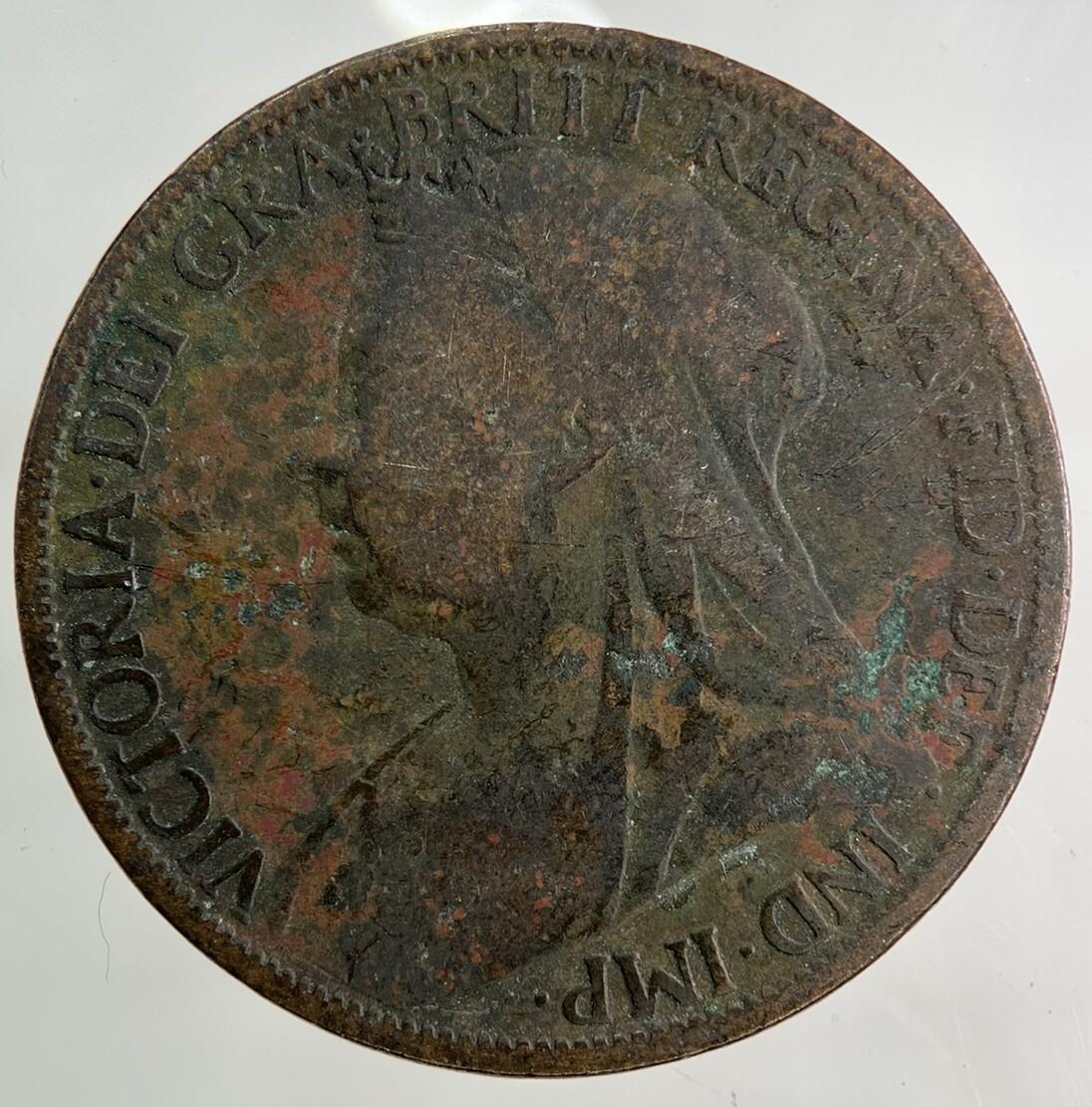 1899 Victoria One Penny Coin | Fair Grade