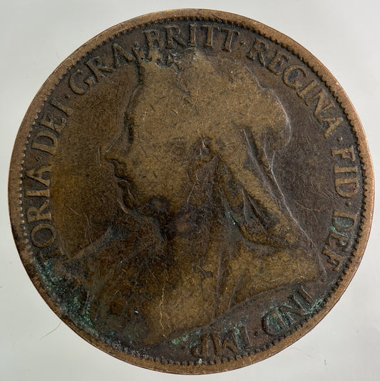 1899 Victoria One Penny Coin | Fair Grade