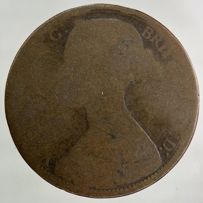 1873 Victoria One Penny Coin | Worn Grade