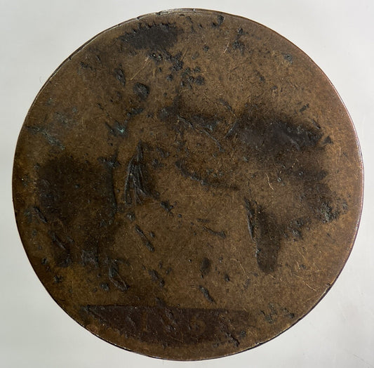 1863 Victoria One Penny Coin | Worn Grade