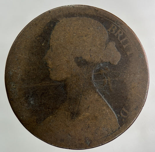 British Victoria One Penny Coin | Worn Grade