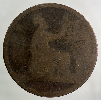 British Victoria One Penny Coin | Worn Grade