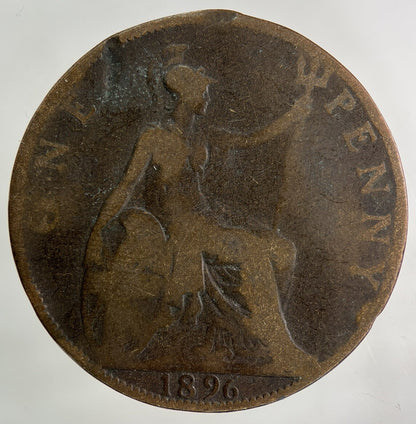 1896 Victoria One Penny Coin | Fair Grade