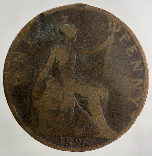 1896 Victoria One Penny Coin | Fair Grade