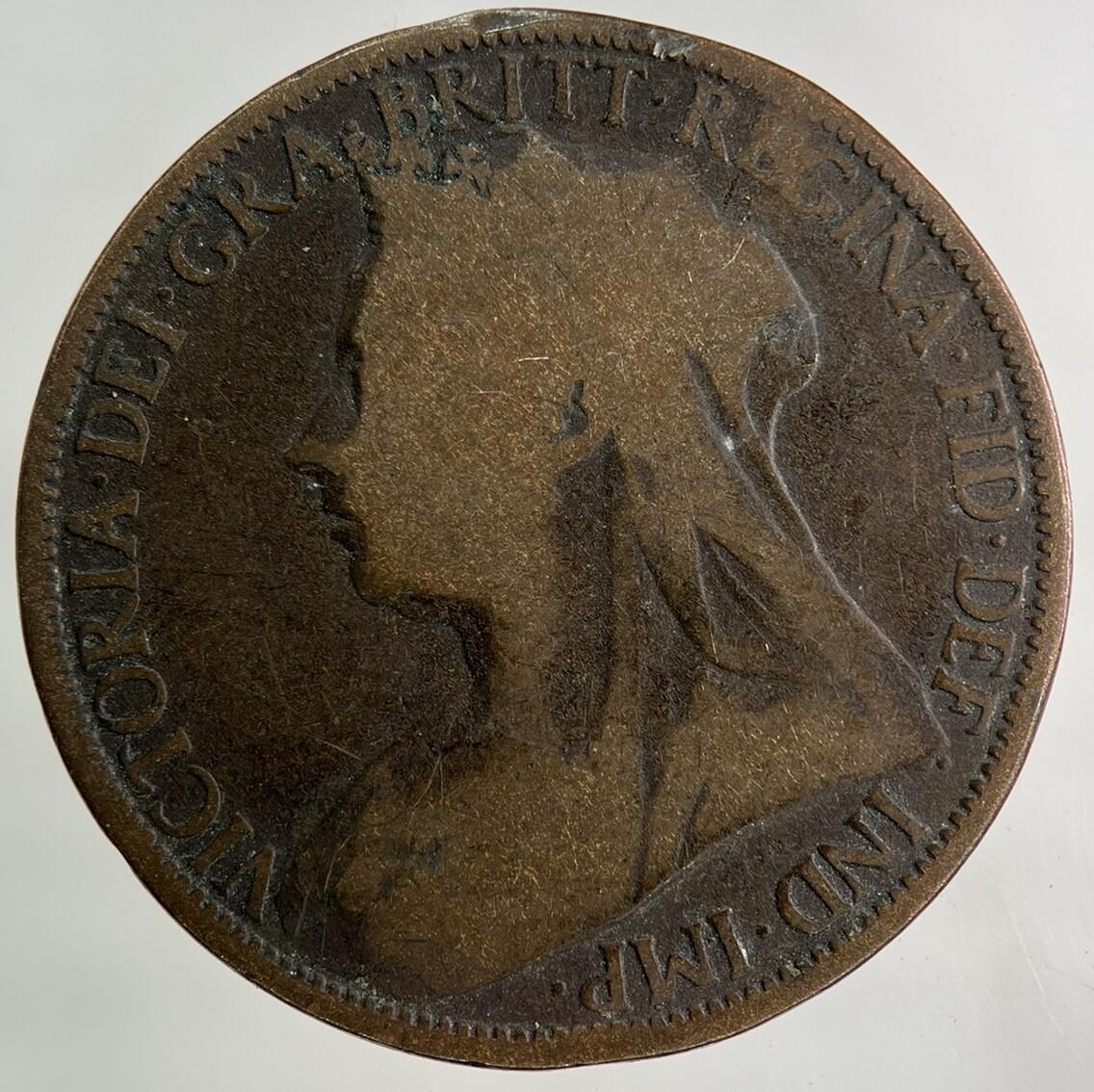 1896 Victoria One Penny Coin | Fair Grade