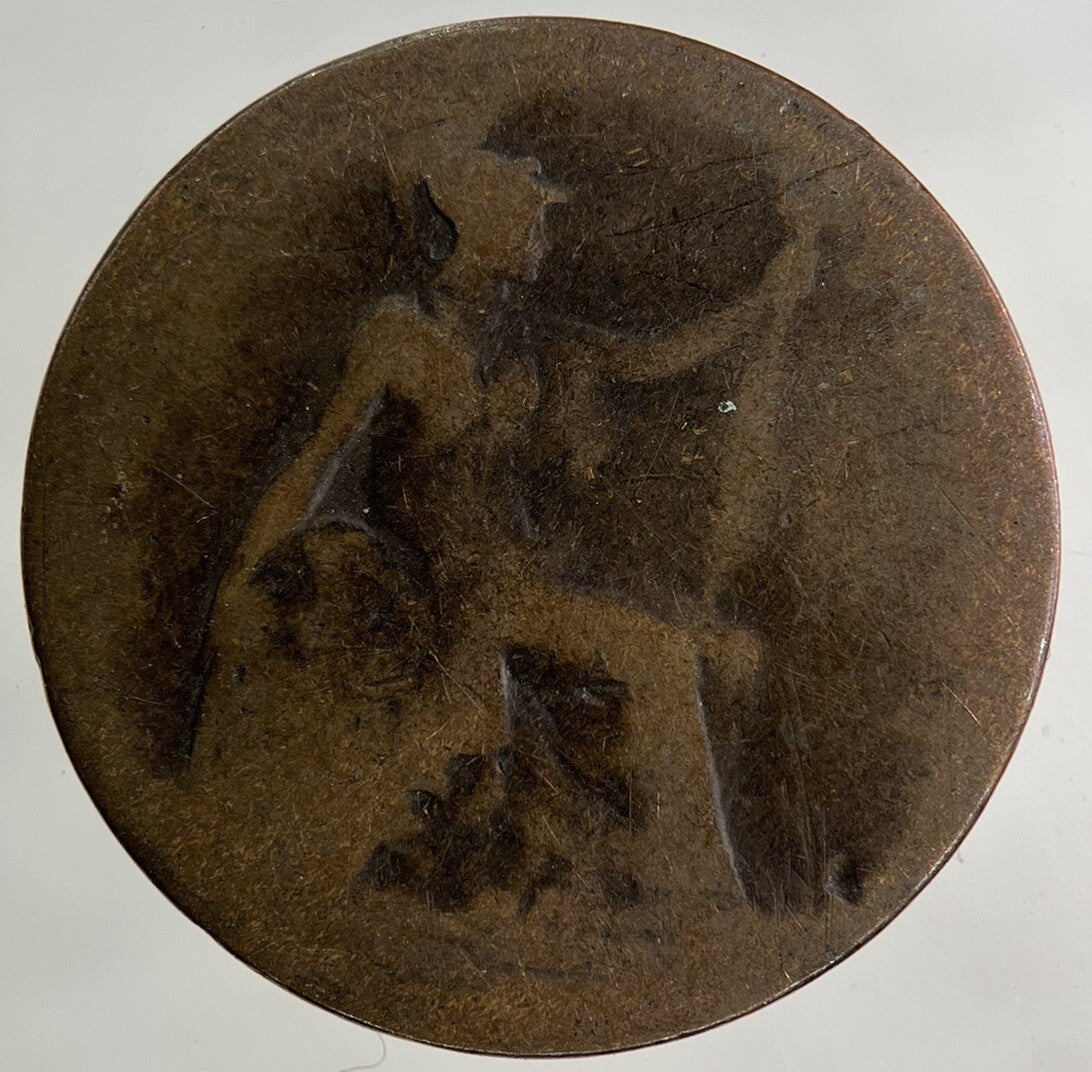 British Victoria Half-Penny Coin | Worn Grade