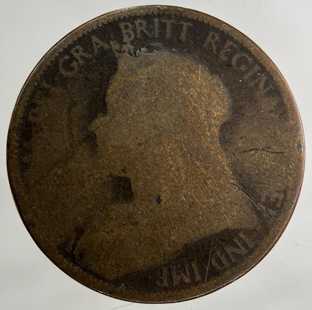 British Victoria Half-Penny Coin | Worn Grade