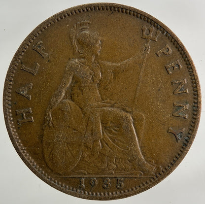1935 George V Half-Penny Coin | Fine Collectable Grade
