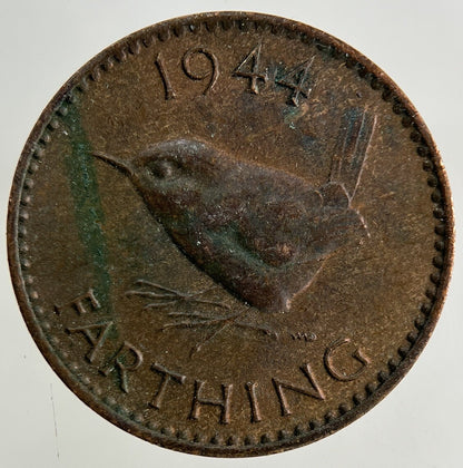 1944 George VI Wren Farthing Coin | Fine Collectable Grade