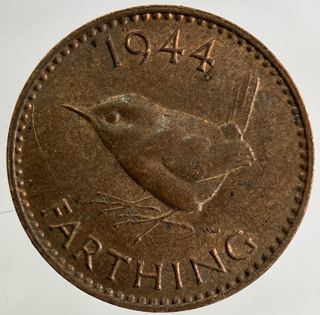 1944 George VI Wren Farthing Coin | Fine Collectable Grade