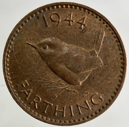 1944 George VI Wren Farthing Coin | Fine Collectable Grade