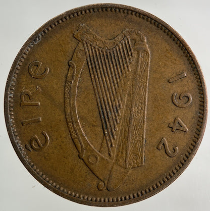 1942 Irish Half-Penny Coin | Fine Collectable Grade