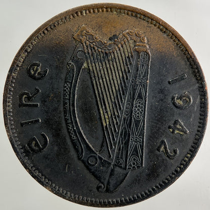 1942 Irish Half-Penny Coin | Fine Collectable Grade