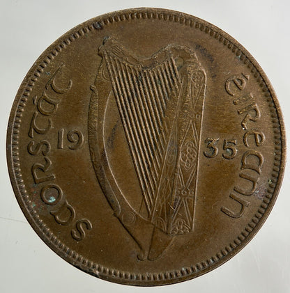 1935 Irish Half-Penny Coin | Fine Collectable Grade
