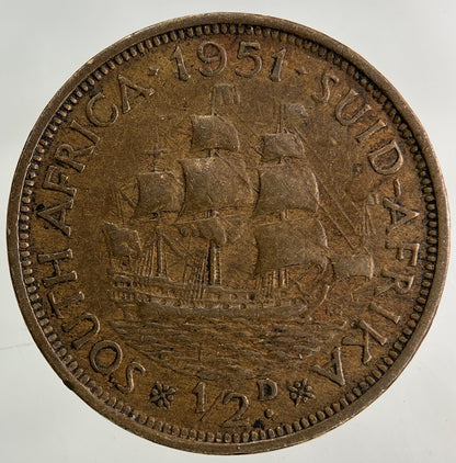 1951 South Africa Half-Penny Coin | Fine Collectable Grade