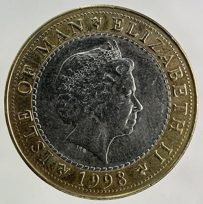 1998 Isle Of Man £2 Two Pound Cars Coin | Very High Grade