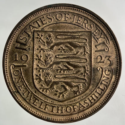 1923 Jersey 1/12 One Twelfth Of A Shilling Coin | Very High Grade