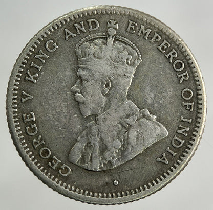 1917 Ceylon 25 Cents Silver Coin | Fine Collectable Grade