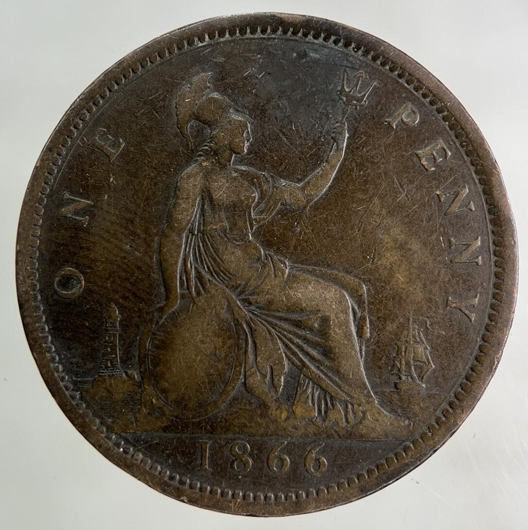 1866 Victoria One Penny Coin | Fine Collectable Grade