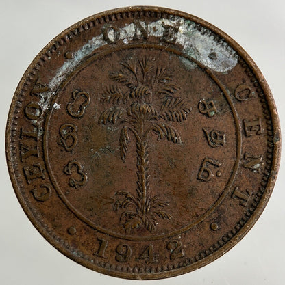 1942 Ceylon 1 Cent Coin | Very High Grade