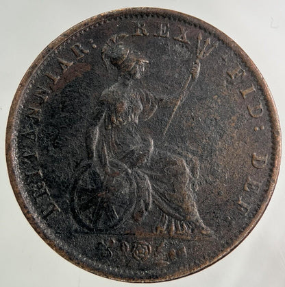 1834 William IV Half-Penny Coin | Fine Collectable Grade
