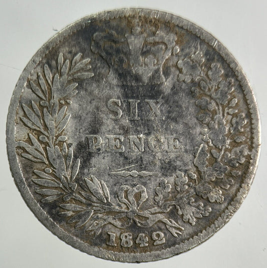 1842 Victoria Sixpence Silver Coin | Fine Collectable Grade