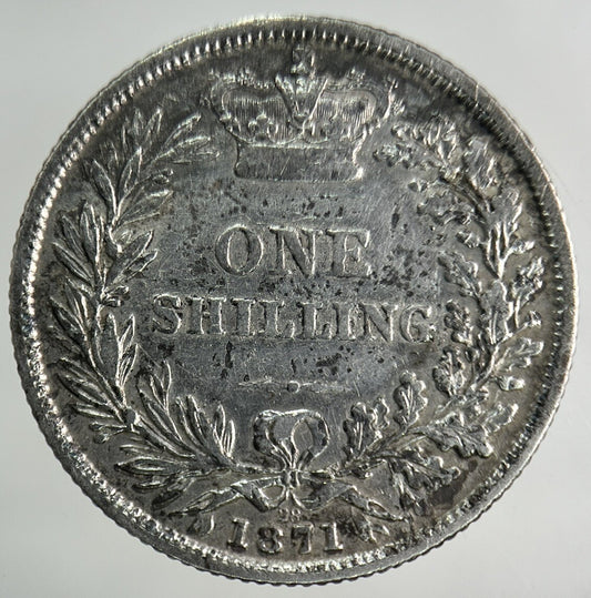 1871 Victoria Shilling Silver Coin | Fine Collectable Grade
