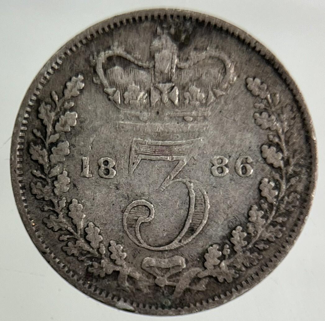 1886 Victoria Threepence Silver Coin | Fine Collectable Grade